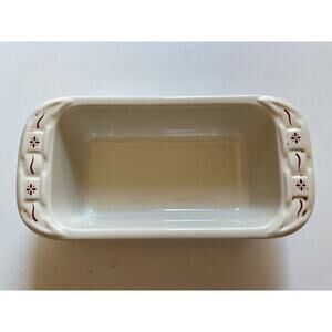 Longaberger Pottery Woven Traditions Classic Red Small Loaf Pan. Made In USA!